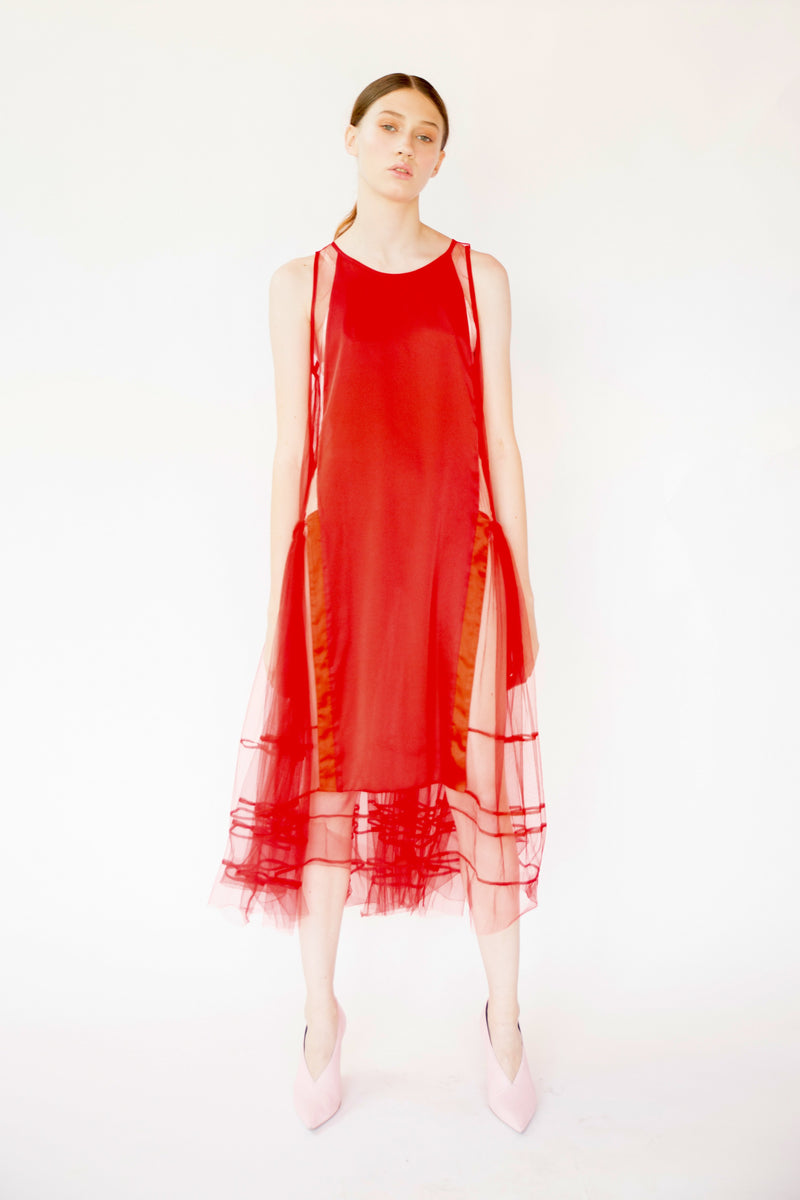 Agnes Tulle Dress - Red