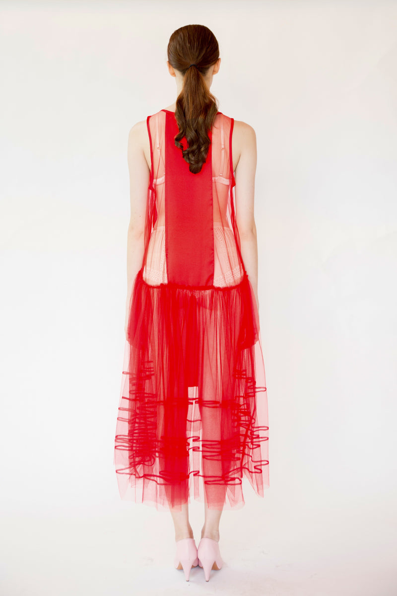 Agnes Tulle Dress - Red