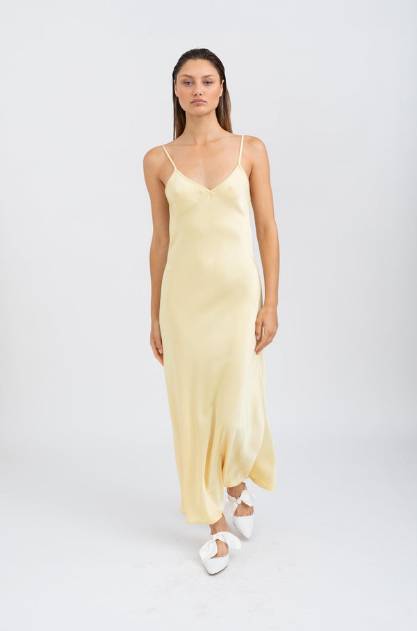 Mona Maxi Slip Dress - Yellow
