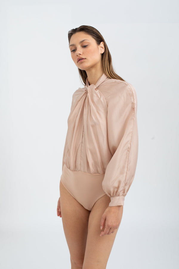 La Bohem - Silk bodysuit Blush color