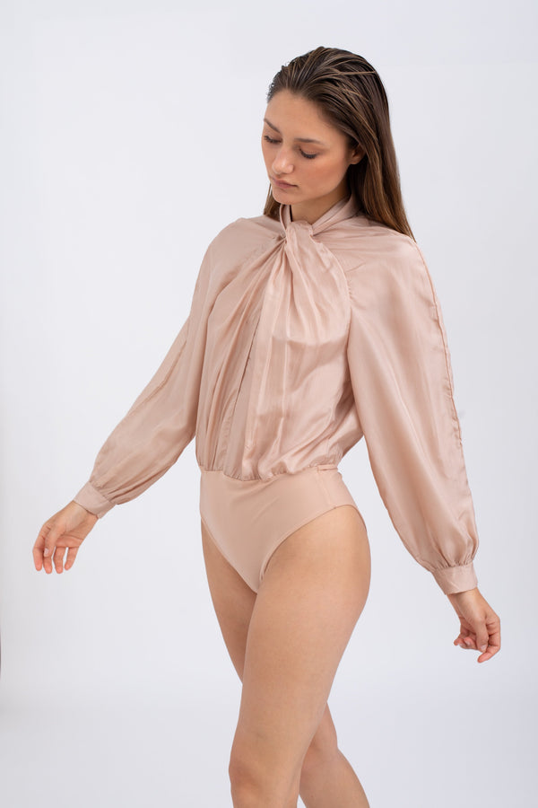 La Bohem - Silk bodysuit Blush color