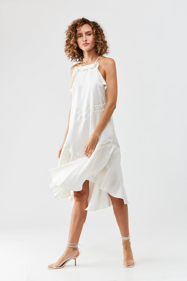 Clementine Silk Dress / White