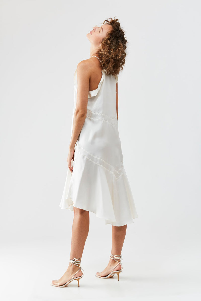 Clementine Silk Dress / White