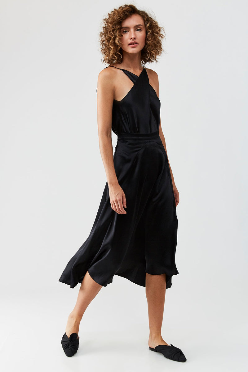 Monar Silk Skirt - Black