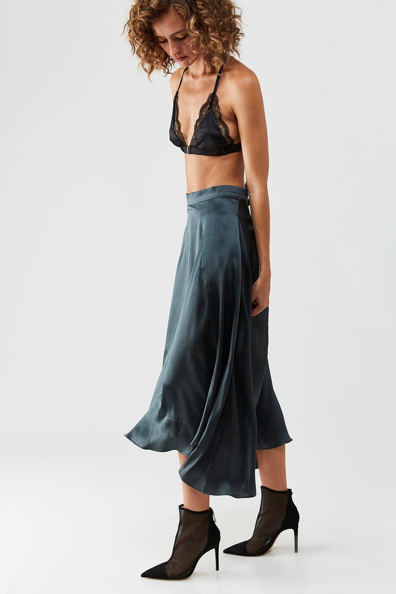 Monar Silk Skirt - Ocean